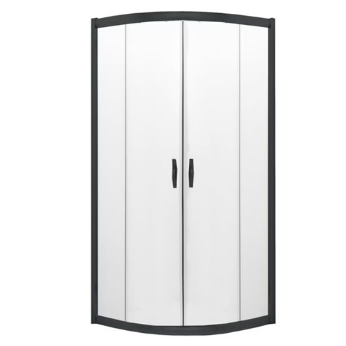 Czarna kabina prysznicowa półokrągła 80x80 Stylio BK501TK+