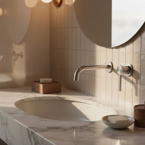 Bateria umywalkowa podtynkowa box Rea Foster inox