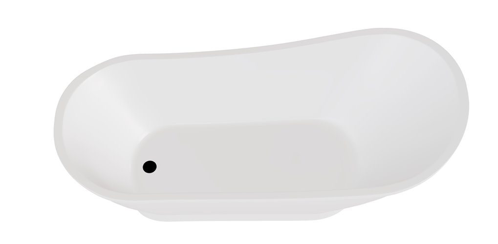 Matowa wanna wolnostojąca 150 cm syfon klik-klak czarny Gloria Besco WMMB-150GLB