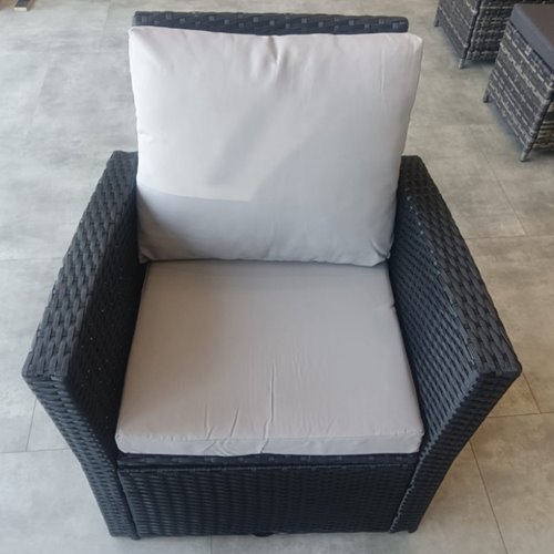 Meble ogrodowe z technorattanu sofa, stół, fotele zestaw Lagos