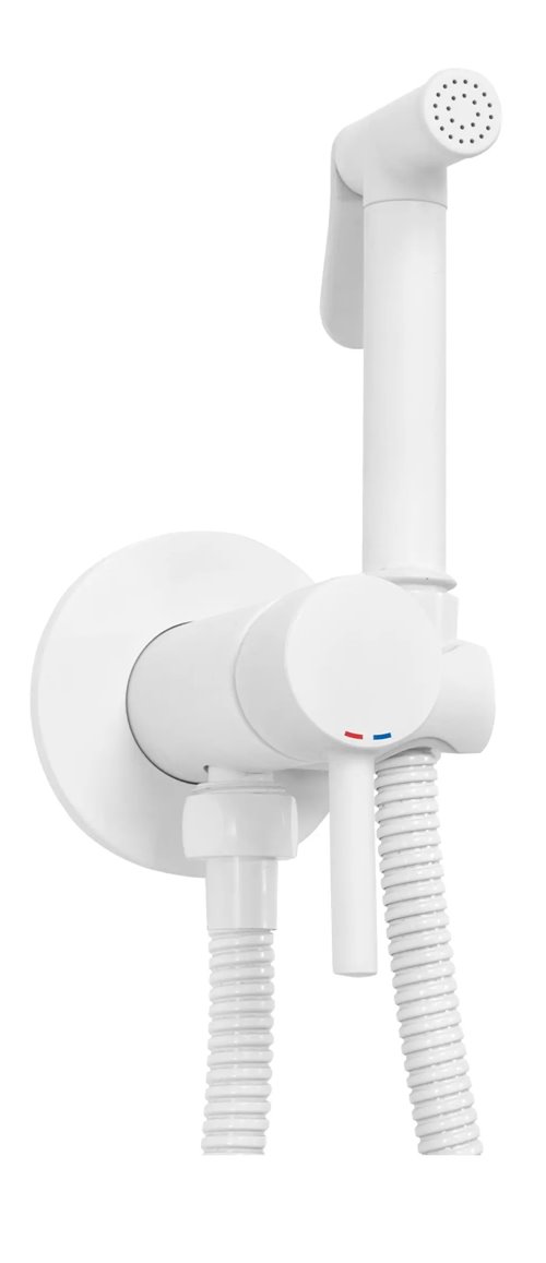 Bateria bidetowa podtynkowa biały połysk Loop Lungo Rea