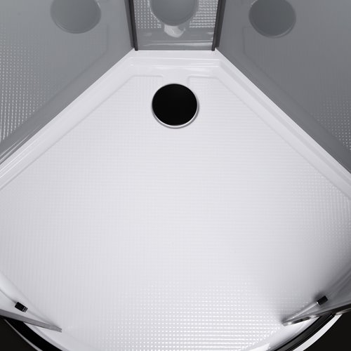 Kabina prysznicowa zabudowana z hydromasażem biała 90x90 Orion Black Kerra