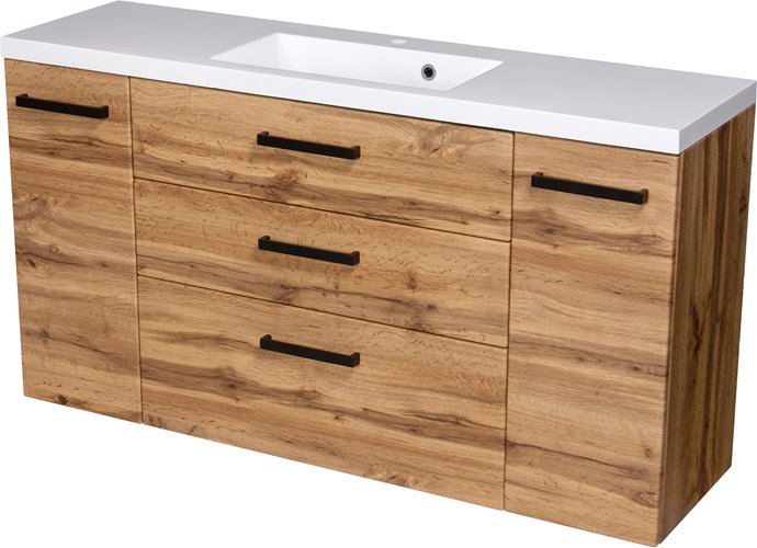 Szafka wisząca z umywalką 140 cm kolor dąb naturalny 39/3 seria Fokus Loft Gante