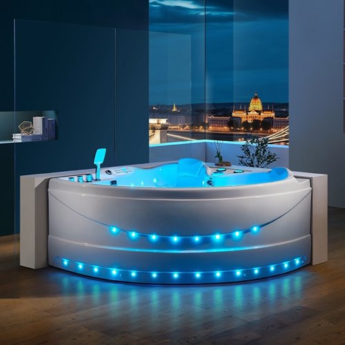 Wanna narożna z hydromasażem narożna 150x150 cm Roma 764 Hydrosan Prawa