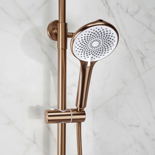 Zestaw prysznicowy natynkowy miedź szczotkowana Foss Clif Rea
