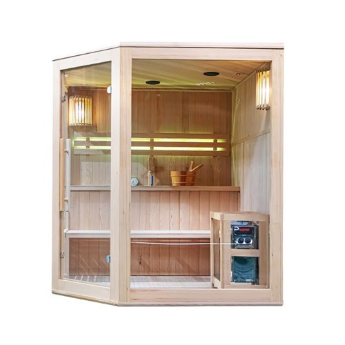 Sauna fińska 6-osobowa narożna 180x180 cm piec Harvia 8KW Bodo7