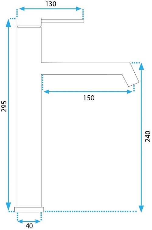 Złota szczotkowana bateria umywalkowa wysoka Foss Rea