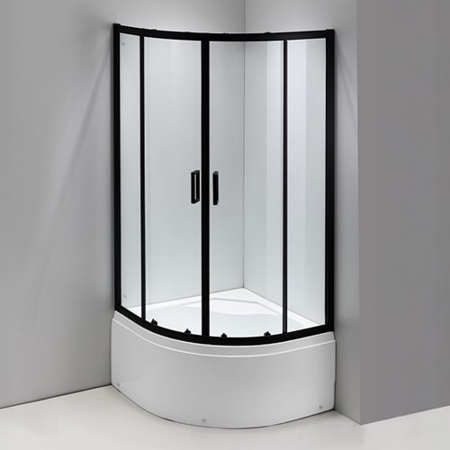 Kabina prysznicowa na głębokim brodziku czarny profil 80x80 Maja Hydrosan
