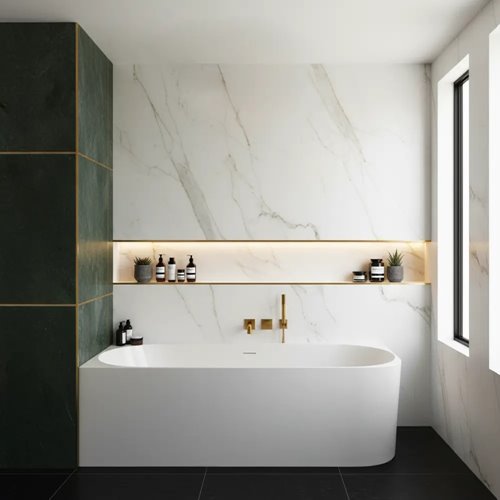 Wanna przyścienna 170 cm lewa widok