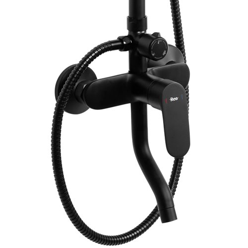 Czarny zestaw prysznicowy z wylewką Salton Rea