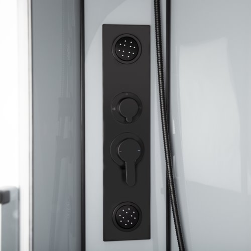 Kabina prysznicowa zabudowana z hydromasażem biała 90x90 Orion Black Kerra