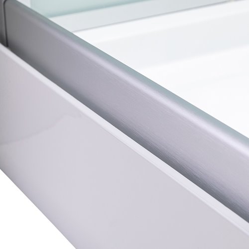 Kabina prysznicowa zabudowana prostokątna profil szczotkowany 100x80 Alma Prawa