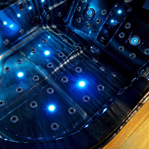 Czarna wanna z hydromasażem asymetryczna Venezia 761 Fala 180x120 prawa