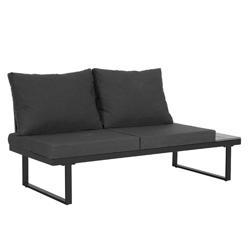 Zestaw mebli ogrodowych metalowych stół i narożnik Toba kolor czarny