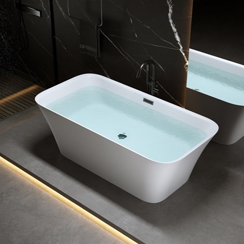 Wanna wolnostojąca czarny przelew oraz korek prostokątna 150 cm Viana Hydrosan