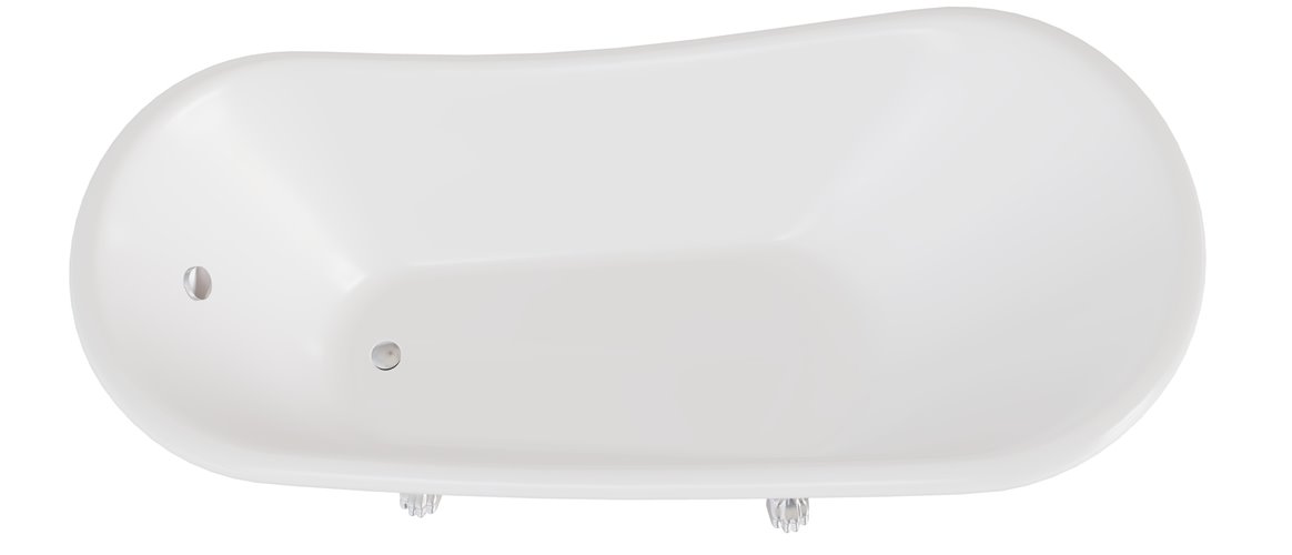 Czarno-biała wanna wolnostojąca 160 nogi chrom Otylia B&W Besco WKO-160-BWC