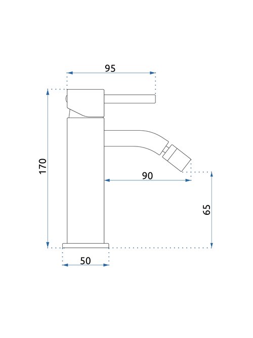 Biały połysk bateria bidetowa Lungo Rea