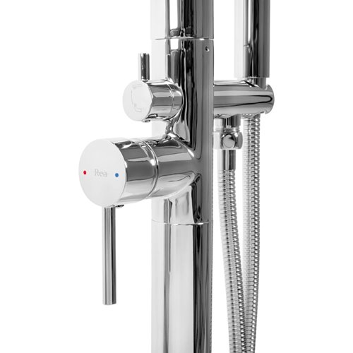 Chromowana bateria wannowa wolnostojąca Flores Rea
