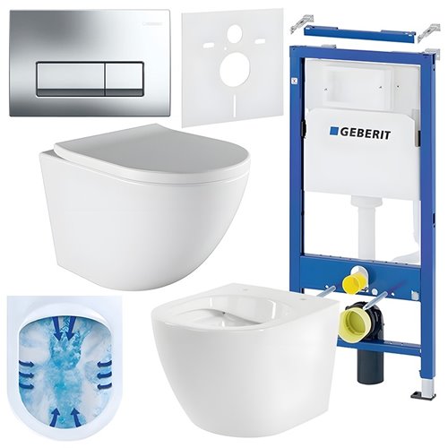 Zestaw podtynkowy stelaż GEBERIT DUOFIX + miska PURO-WH-02 + przycisk DELTA 50 chrom