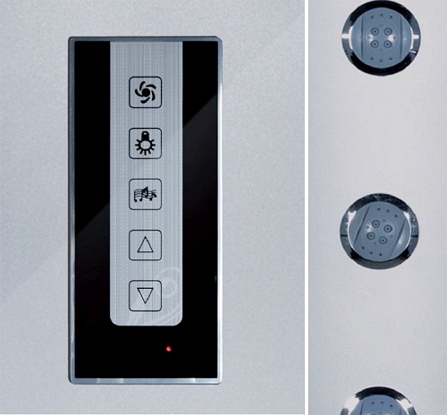 Kabina prysznicowa z jasnym środkiem niski brodzik hydromasaż 90x90 Lisa WH Kerra