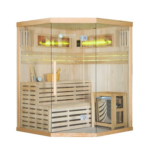 Sauna sucha fińska piec 6 KW Harvia BC60 + kamień solny 150X150X200CM MO-EA3CS Mazur
