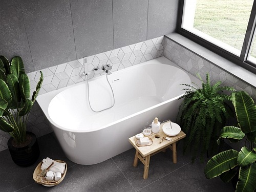 Wanna przyścienna narożna prawa korek klik-klak chrom 170 cm Zoya Besco