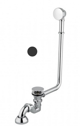 Syfon click-clack z przelewem do wanny retro czarny mat Besco