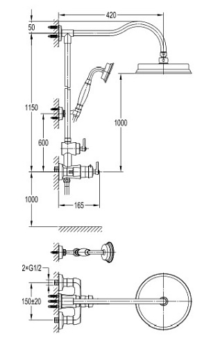 Zestaw prysznicowy Armance AM5244/6 ORB