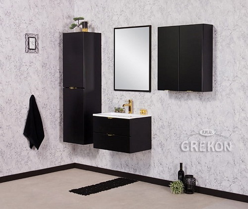 Czarna szafka łazienkowa wisząca 60x72 Victa Gante