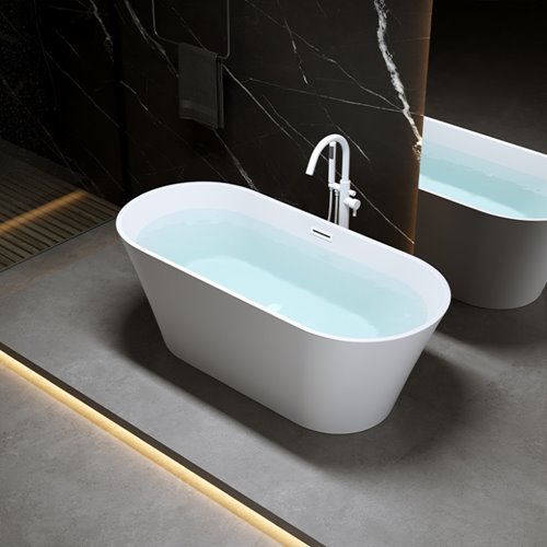 Wanna wolnostojąca biała przelew oraz korek biały 150 cm Lizbona Hydrosan