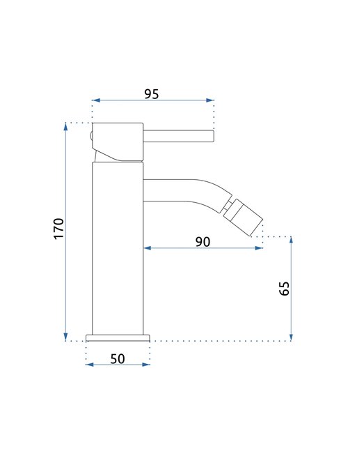 Miedź połysk bateria bidetowa Lungo Rea