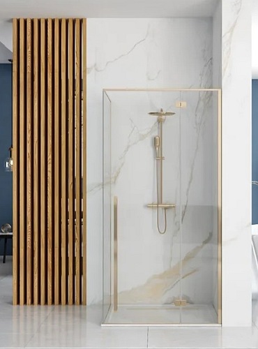 Kabina prostokątna złote okucia 100x80 Rea Fargo