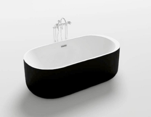 Czarno biała wanna wolnostojąca 170 cm Vox Hydrosan