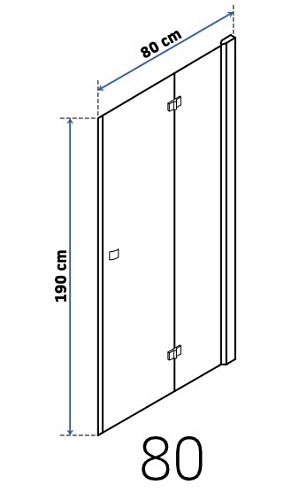 Kabina prysznicowa, drzwi składane 70x80 Rea Best Double
