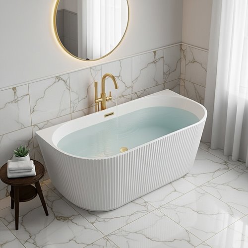 Wanna wolnostojąca przyścienna korek złoty szczotkowany 170 cm Carlo Led Hydrosan