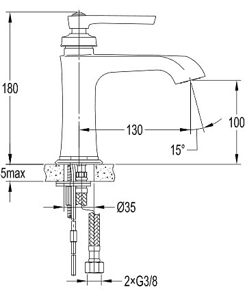Bateria umywalkowa Armance AM5210 CR Omnires