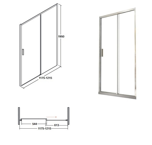 Kabina prysznicowa drzwi rozsuwane 120x80 cm Actis Besco