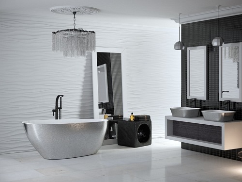 Wanna wolnostojąca srebrna + klik-klak chrom Goya Glam 160 Besco