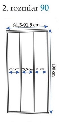 Drzwi prysznicowe rozsuwane 90 cm Rea Alex