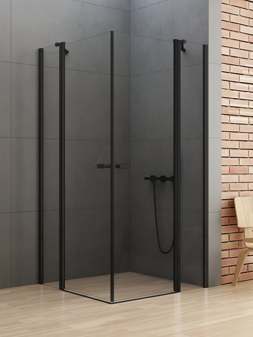 Czarna kabina kwadratowa 90x90 K-0553 New Soleo Black New Trendy