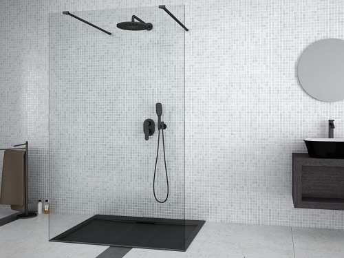 Kabina prysznicowa Walk In, ścianka 110 Aveo Due Black Besco