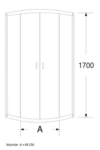Kabina prysznicowa, półokrągła 90x90 Stylio BK502KT+