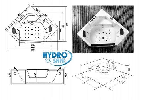 Wanna z hydromasażem Venus 643 155x155