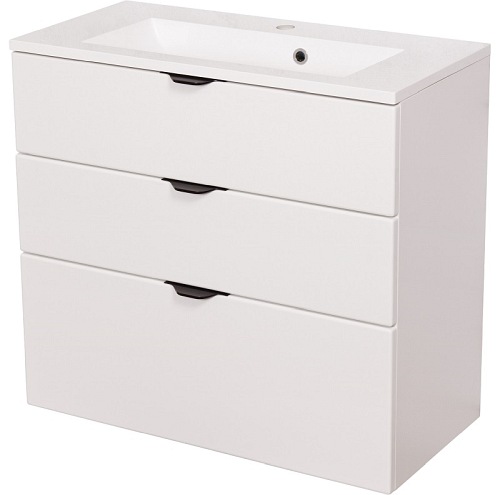 Biała szafka łazienkowa z umywalką 80/3 cm Victa