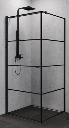 Czarna kabina prysznicowa 90x90 lewa Superia Black New Trendy K-0596