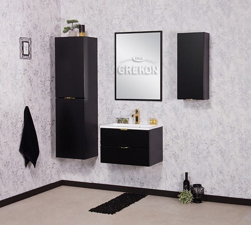 Czarna szafka łazienkowa wisząca 30x72 Victa Gante