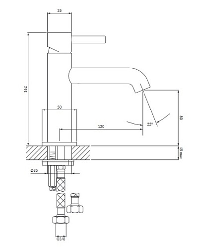 Bateria umywalkowa niska Y1210NBL Omnires Y czarna