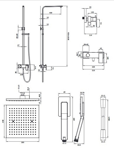 System prysznicowy natynkowy Fresh FR7144 CR Omnires