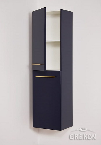 Słupek łazienkowy wiszący z koszem granatowy mat 143x40 cm Belli Gold Gante
