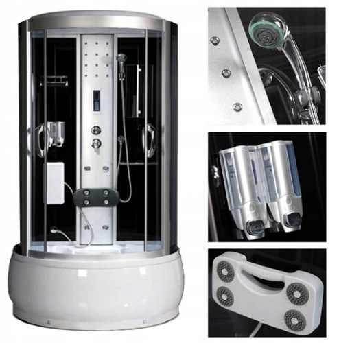 Kabina prysznicowa z hydromasażem przyścienna 125x90